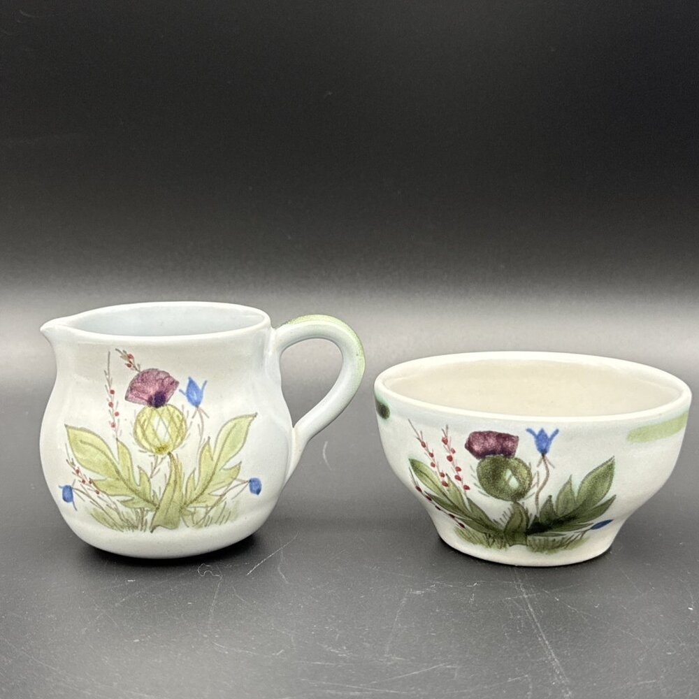 Vintage Buchan Thistleware Flower Open Cream And Sugar Set Cottagecore